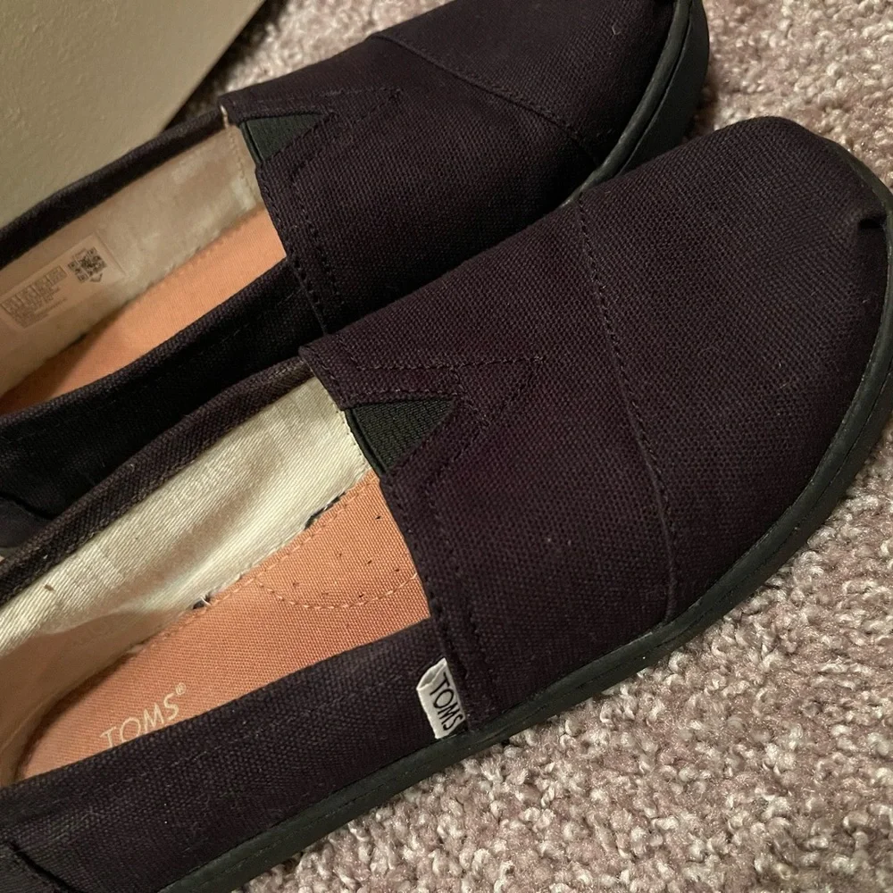 Youth Toms Black Canvas Slip-On Loafers